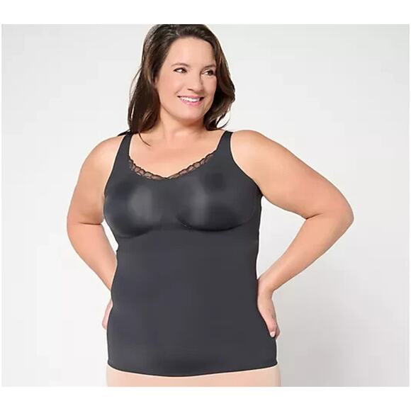 Evelyn & Bobbie Other - Evelyn & Bobbie Lace Trimmed V-Neck Seamless Bra Cami black Large A704715